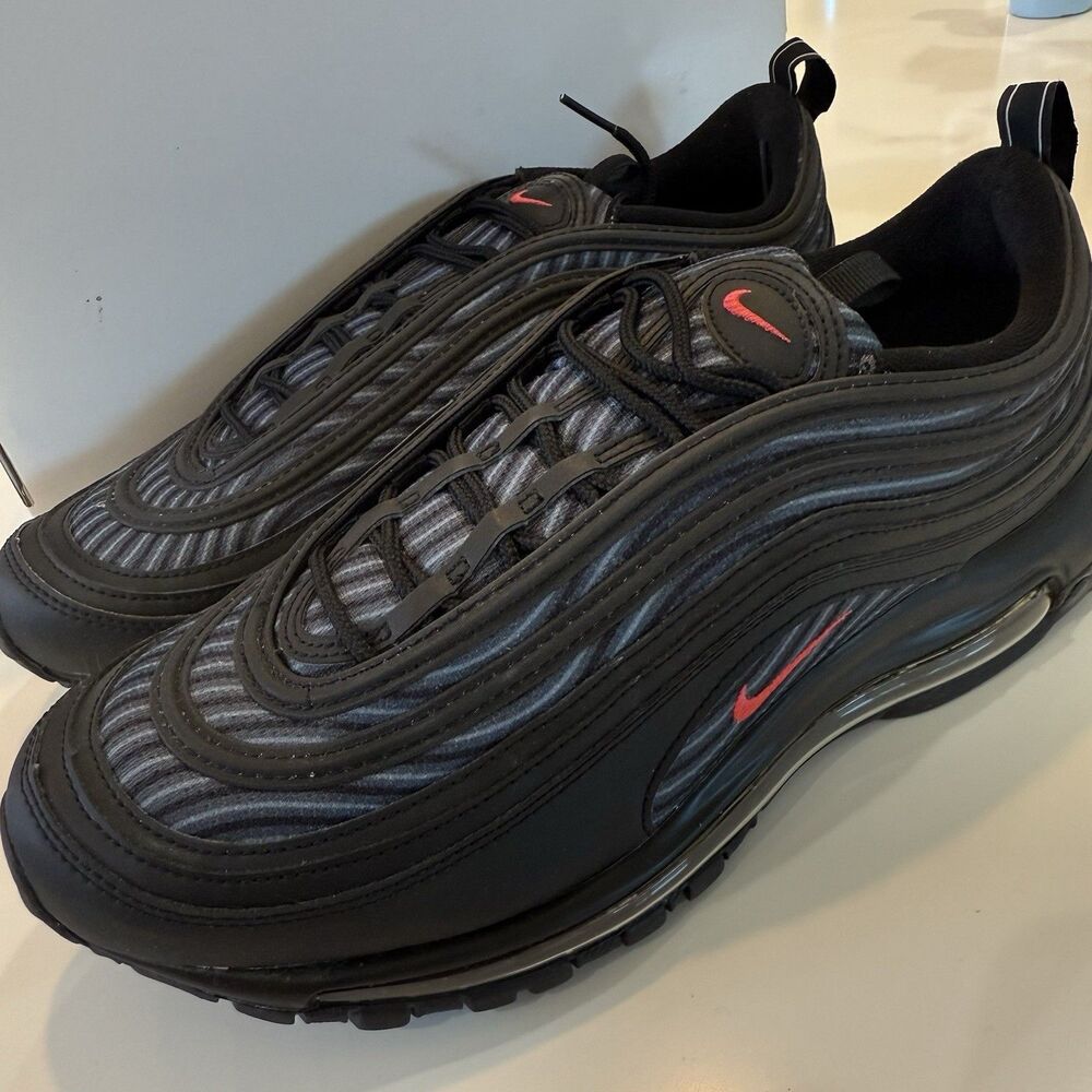 Nike iD By You Air Max 97 Black/Grey/Red Wavy Mens Size 10.5 DJ3181 991 New